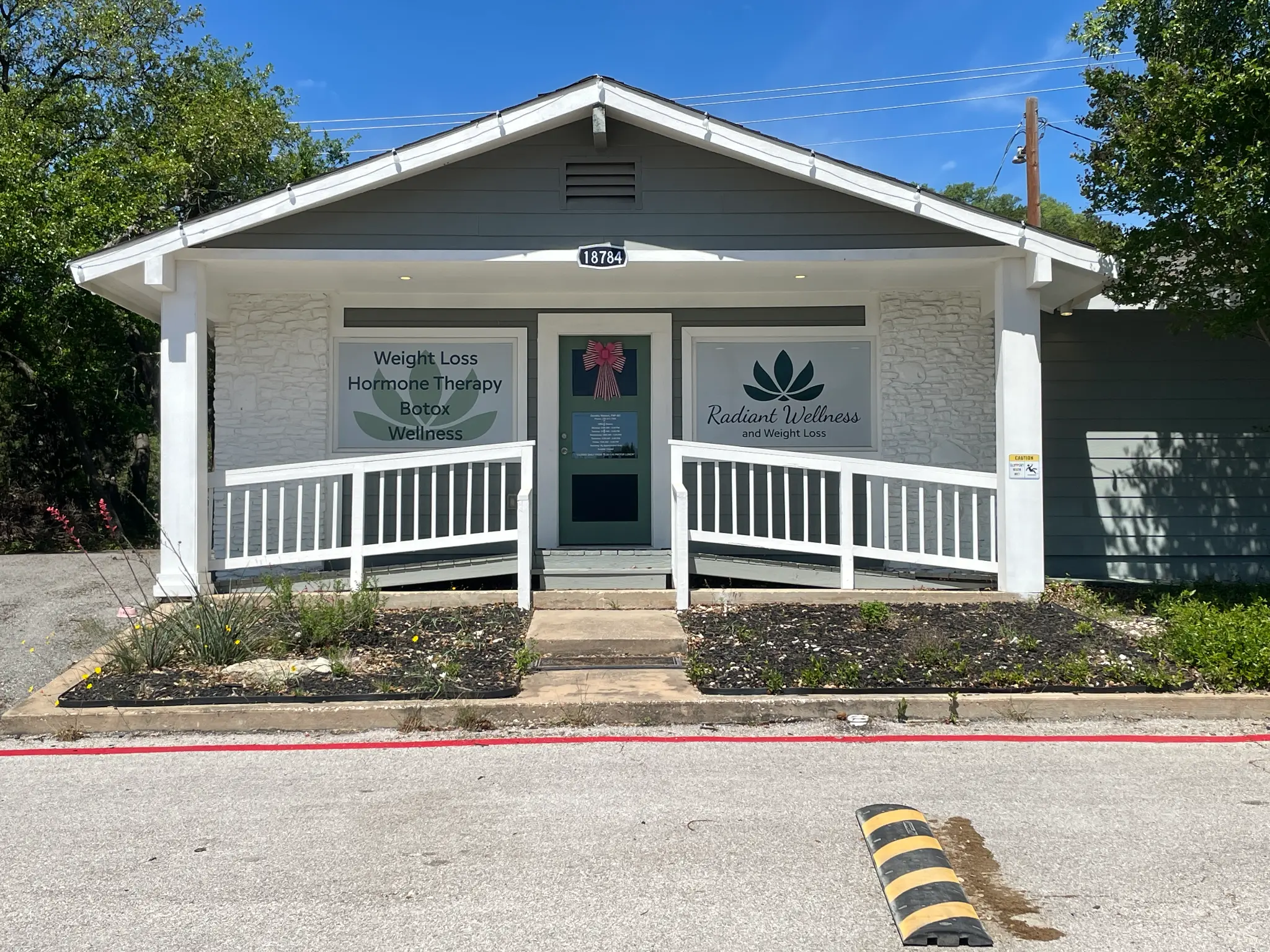 Radiant Wellness & Weight Loss clinic exterior at 18784 FM 1431, Jonestown TX
